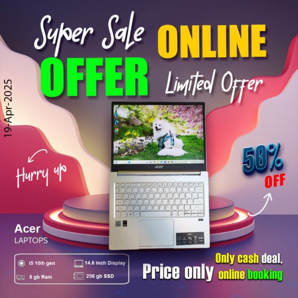 Acer Laptop ( Core i5 10th gen | 8gb ram | 256gb SSD ) ONLY CASH DEAL