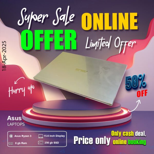 Asus Laptop ( Ryzen 3 Processor | 8gb ram | 256gb ssd) ONLY CASH DEAL - Image 3