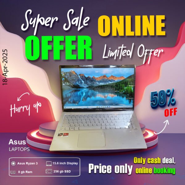 Asus Laptop ( Ryzen 3 Processor | 8gb ram | 256gb ssd) ONLY CASH DEAL - Image 4