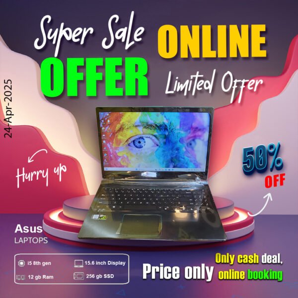 Asus Laptop ( Core i5 8th gen Processor | 12gb ram | 256gb ssd) ONLY CASH DEAL - Image 2