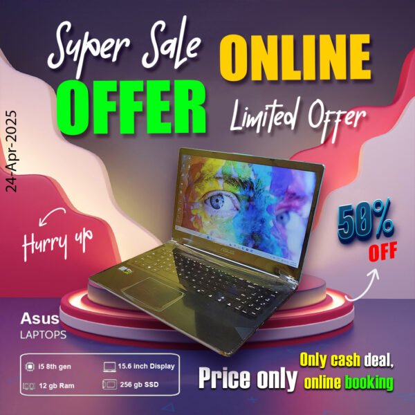 Asus Laptop ( Core i5 8th gen Processor | 12gb ram | 256gb ssd) ONLY CASH DEAL - Image 3