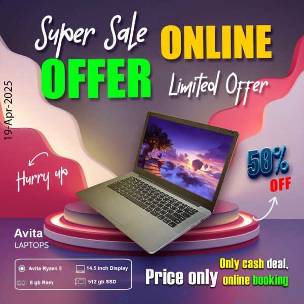AVITA Laptop ( Ryzen5 Processor | 8gb ram | 512gb SSD ) ONLY CASH DEAL - Image 3