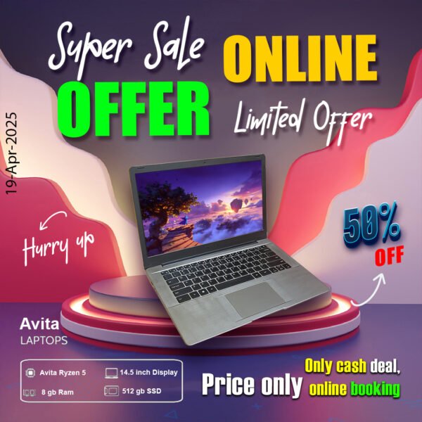 AVITA Laptop ( Ryzen5 Processor | 8gb ram | 512gb SSD ) ONLY CASH DEAL - Image 4