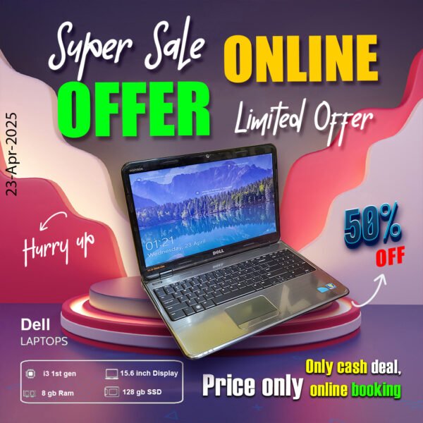 Dell Laptop ( Core i3 1st gen Processor | 8gb ram | 128gb ssd ) ONLY CASH DEAL