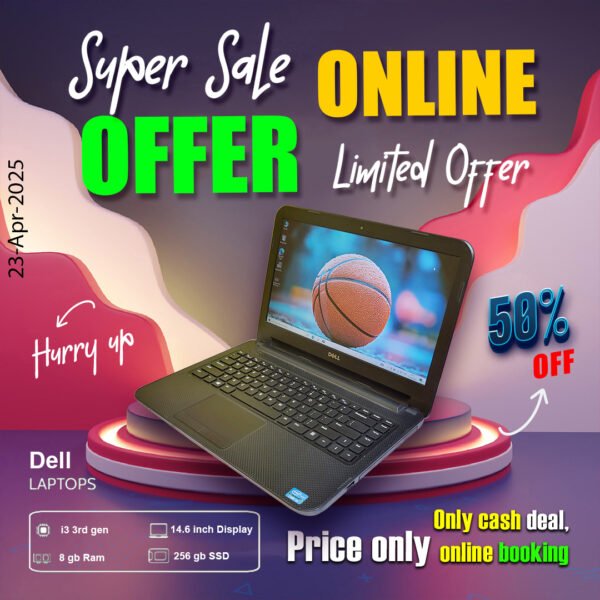 Dell Laptop ( Core i3 3rd gen Processor | 8gb ram | 256gb ssd ) ONLY CASH DEAL - Image 3