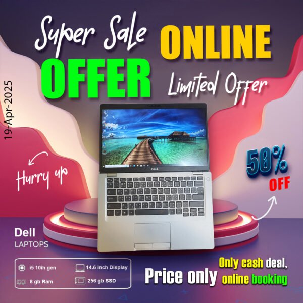 Dell Laptop ( Core i5 10th gen Processor | 8gb ram | 256gb ssd ) ONLY CASH DEAL