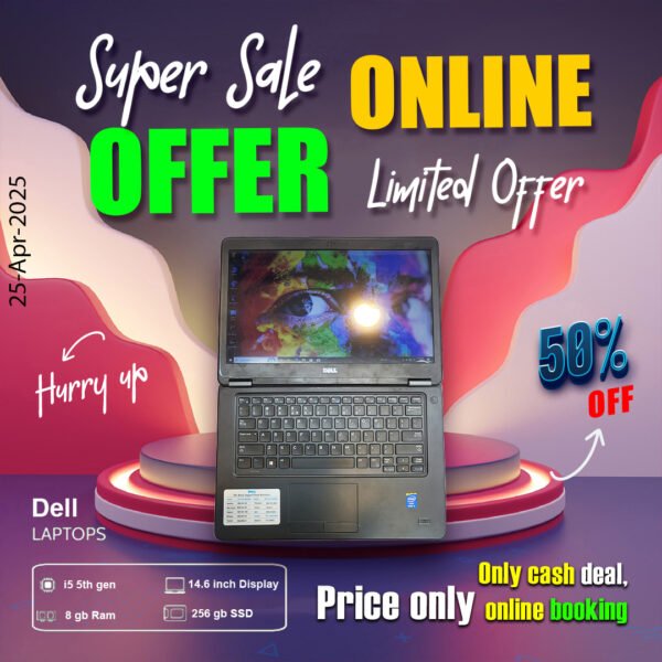 Dell Laptop ( Core i5 5th gen Processor | 8gb ram | 256gb ssd ) ONLY CASH DEAL - Image 4