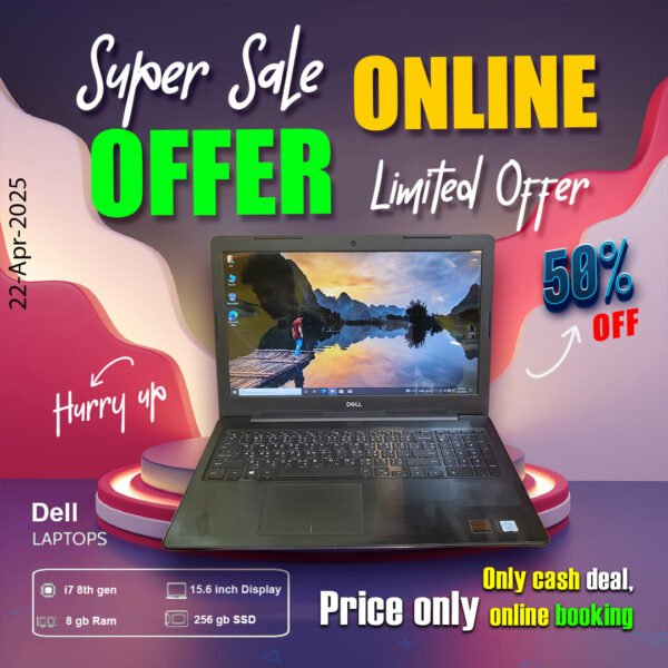 Dell Laptop ( Core i7 8th gen Processor | 8gb ram | 256gb ssd ) ONLY CASH DEAL