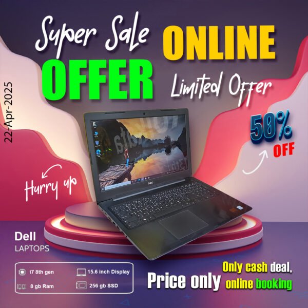 Dell Laptop ( Core i7 8th gen Processor | 8gb ram | 256gb ssd ) ONLY CASH DEAL - Image 2