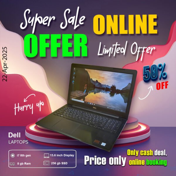 Dell Laptop ( Core i7 8th gen Processor | 8gb ram | 256gb ssd ) ONLY CASH DEAL - Image 3