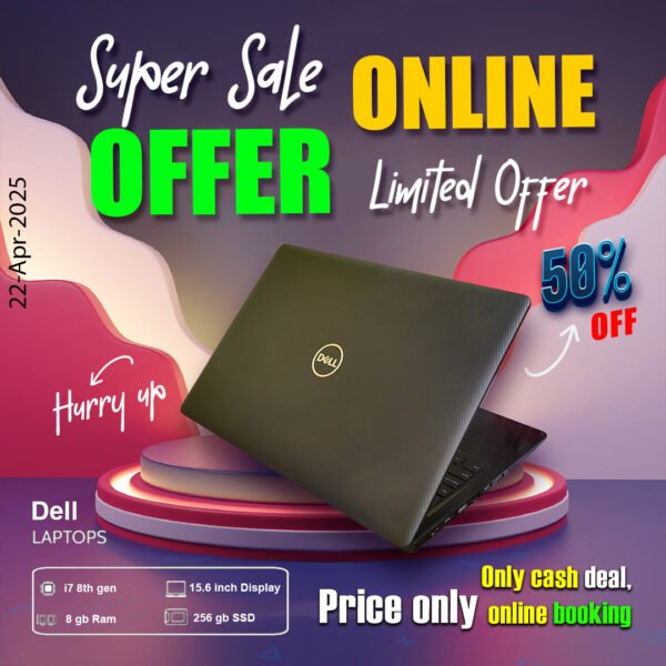 Dell Laptop ( Core i7 8th gen Processor | 8gb ram | 256gb ssd ) ONLY CASH DEAL - Image 4