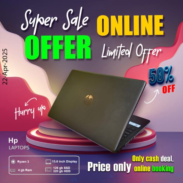 Hp Laptop ( Ryzen3 | 4gb ram | 128gb ssd + 320gb Hdd ) ONLY CASH DEAL - Image 4
