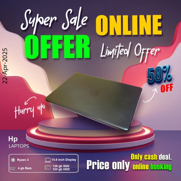 Hp Laptop ( Ryzen3 | 4gb ram | 128gb ssd + 320gb Hdd ) ONLY CASH DEAL - Image 5