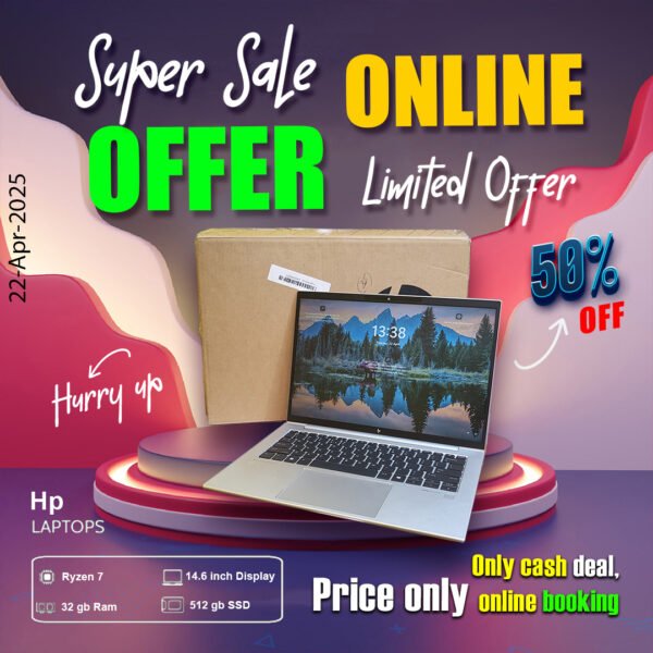 Hp Laptop ( Ryzen7 | 32gb ram | 512gb ssd ) ONLY CASH DEAL