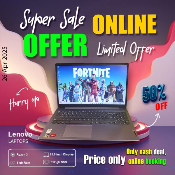 Lenovo Laptop ( Ryzen 3 | 8gb ram | 512gb ssd ) ONLY CASH DEAL - Image 2