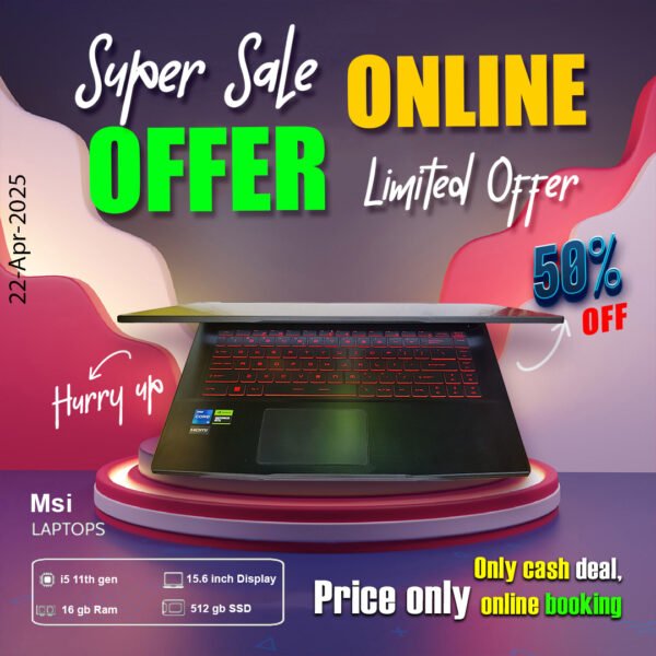 MSI Gaming Laptop ( Core i5 11th gen | 16gb ram | 512gb SSD ) ONLY CASH DEAL - Image 4
