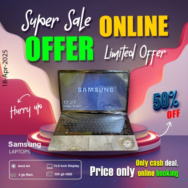 Samsung Laptop ( Amd A4 Processor | 4gb ram | 500gb Hdd) ONLY CASH DEAL - Image 3