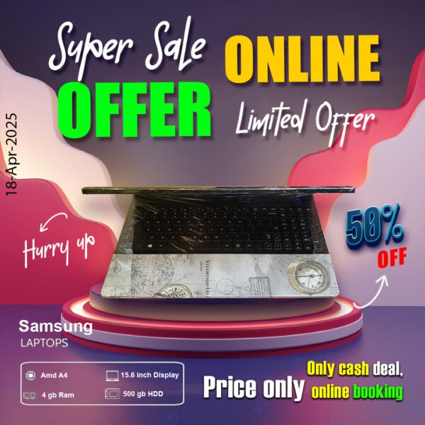 Samsung Laptop ( Amd A4 Processor | 4gb ram | 500gb Hdd) ONLY CASH DEAL - Image 4