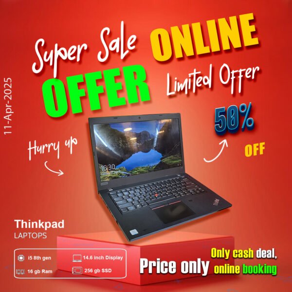 Lenovo Laptop ( Core i5 8th gen | 16gb ram | 256gb ssd ) ONLY CASH DEAL