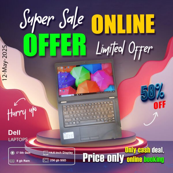 Dell Laptop ( Core i7 5th gen Processor | 8gb ram | 256gb ssd ) ONLY CASH DEAL