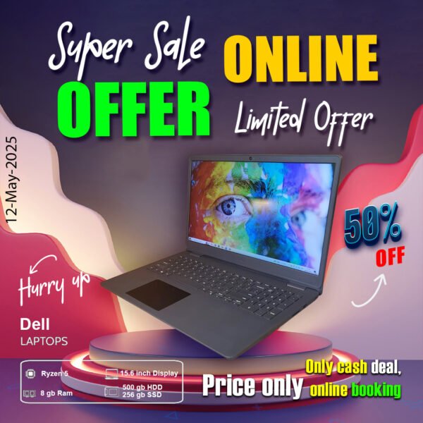 Dell Laptop ( Ryzn5 Processor | 8gb ram | 500gb Hdd + 256gb ssd ) ONLY CASH DEAL - Image 9