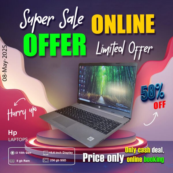 NO USED Hp Laptop ( Core i3 10th gen | 8gb ram | 256 gb ssd ) ONLY CASH DEAL