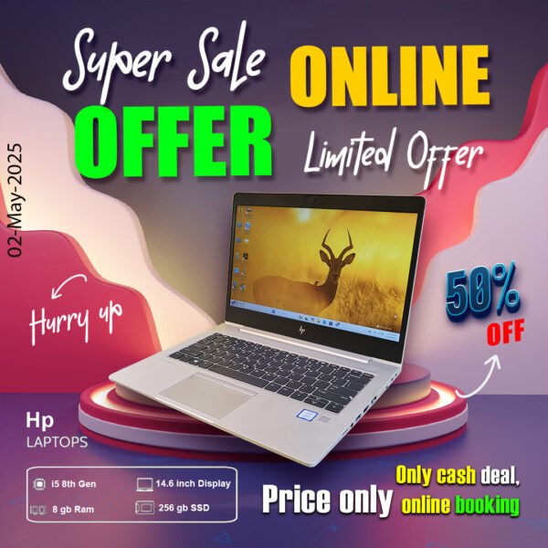 Hp Laptop ( Core i5 8th gen | 8gb ram | 256gb ssd ) ONLY CASH DEAL