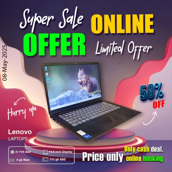 Lenovo Laptop ( Core i5 11th gen | 8gb ram | 512gb ssd ) ONLY CASH DEAL
