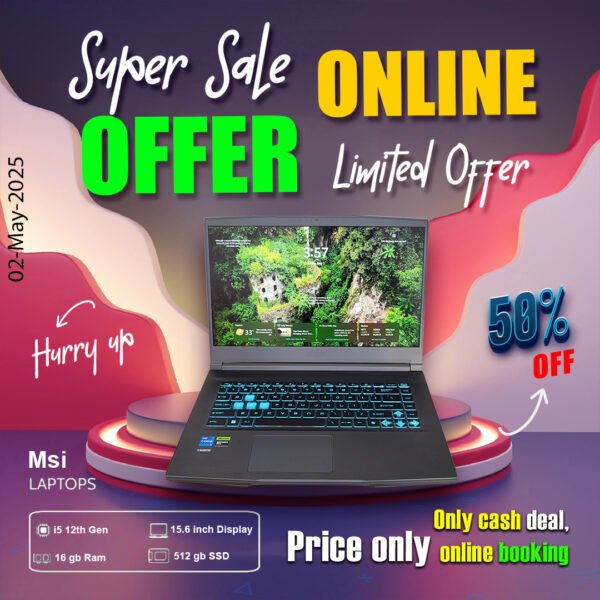 MSI Gaming Laptop ( Core i5 12th gen | 16gb ram | 512gb SSD ) ONLY CASH DEAL - Image 3