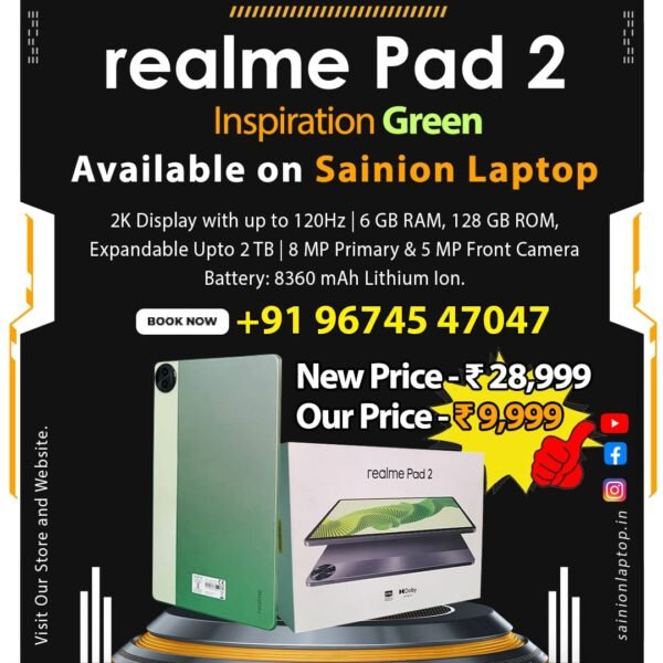 realme Pad 2 (6 GB RAM 128 GB ROM) 11.5 inch with 4G Tablet (Inspiration Green)