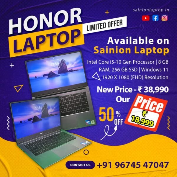 Honor Laptop ( Core i5 10th gen Processor | 8gb ram | 256gb ssd) ONLY CASH DEAL