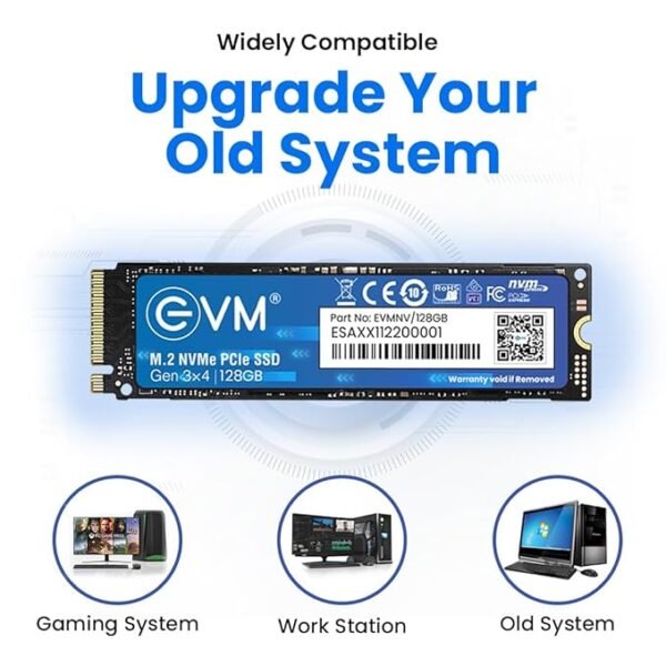 NEW EVM M.2 NVMe Internal SSD (2280) - 1800MB/s Read - PCIe Interface Gen 3x4-4X Faster Than SATA SSD- 5 Year Warranty, (EVMNV/128GB) - Image 3