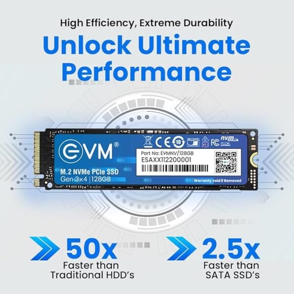 NEW EVM M.2 NVMe Internal SSD (2280) - 1800MB/s Read - PCIe Interface Gen 3x4-4X Faster Than SATA SSD- 5 Year Warranty, (EVMNV/128GB) - Image 2