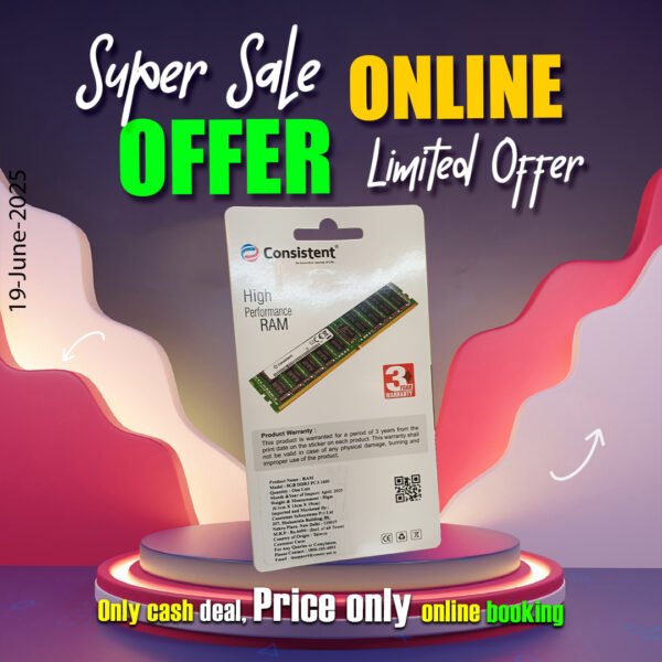 Consistent 8GB DDR3 1600MHz Desktop RAM (Memory) U-DIMM | Long-DIMM | DT PC3-1600 Single Channel Memory with 3 Years Manufacturer Warranty (Made in India) - Image 3
